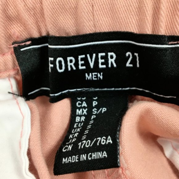 Forever 21 Men's Summertime Slim Fit Casual Pink Lace Up Beach Shorts Size S - Picture 6 of 8